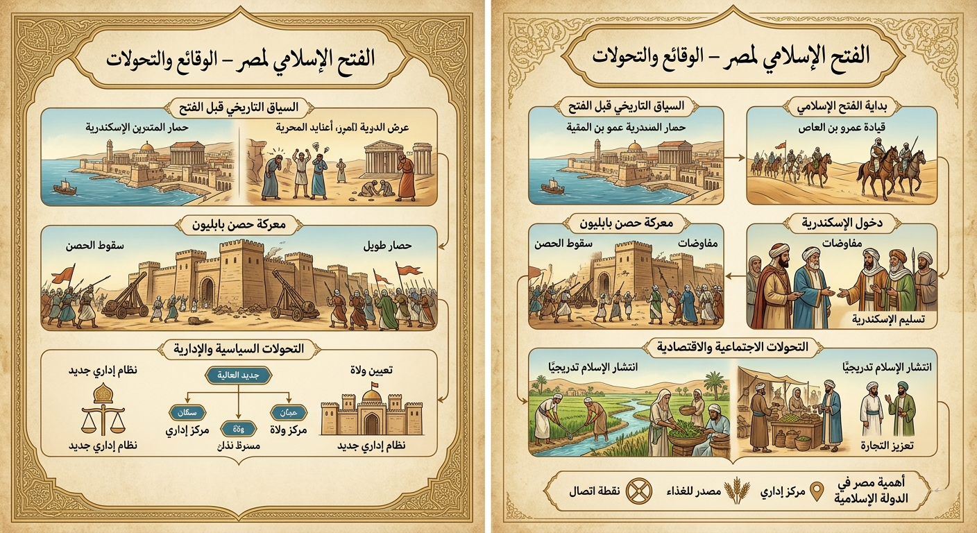 الفتح الإسلامي لمصر – الوقائع والتحولات