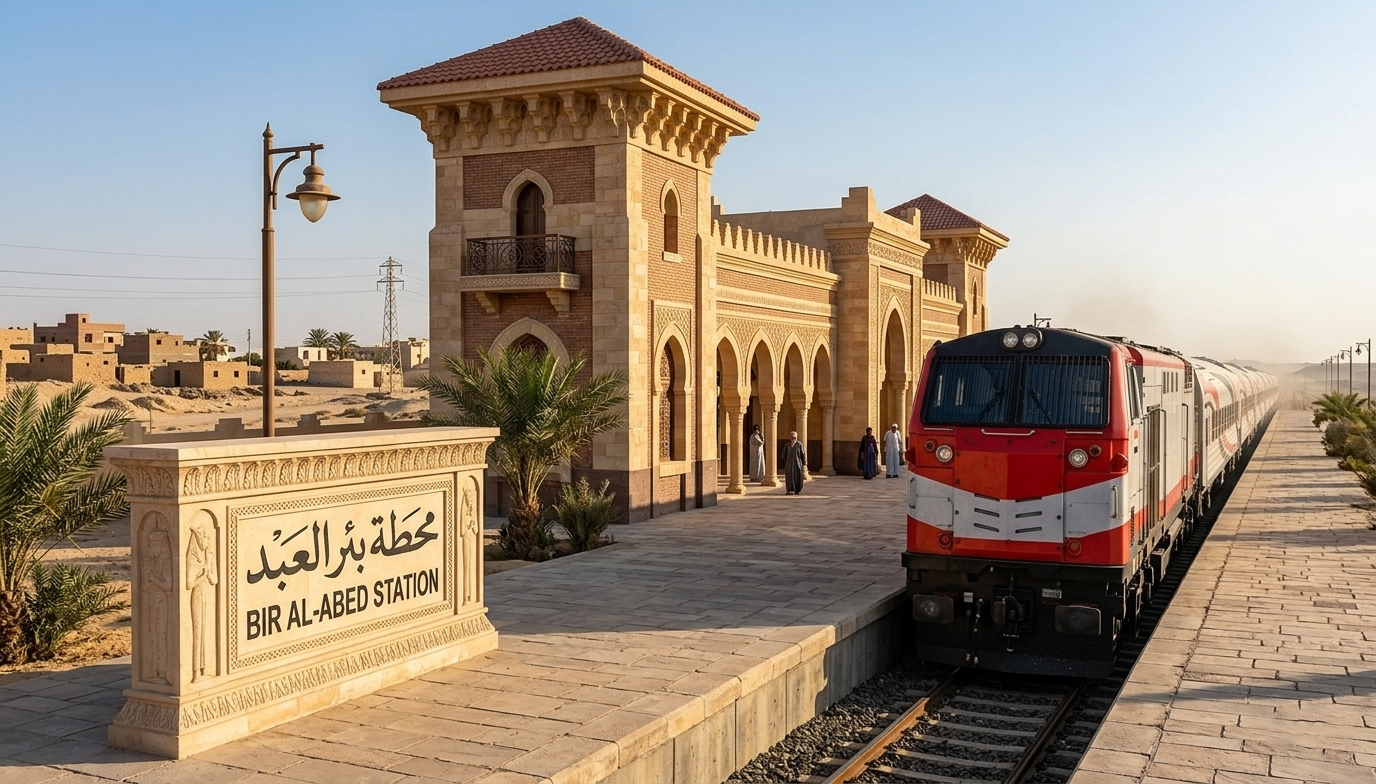 قطار سيناء التنموي يقترب من طابا في إنجاز تاريخي للنقل المصري